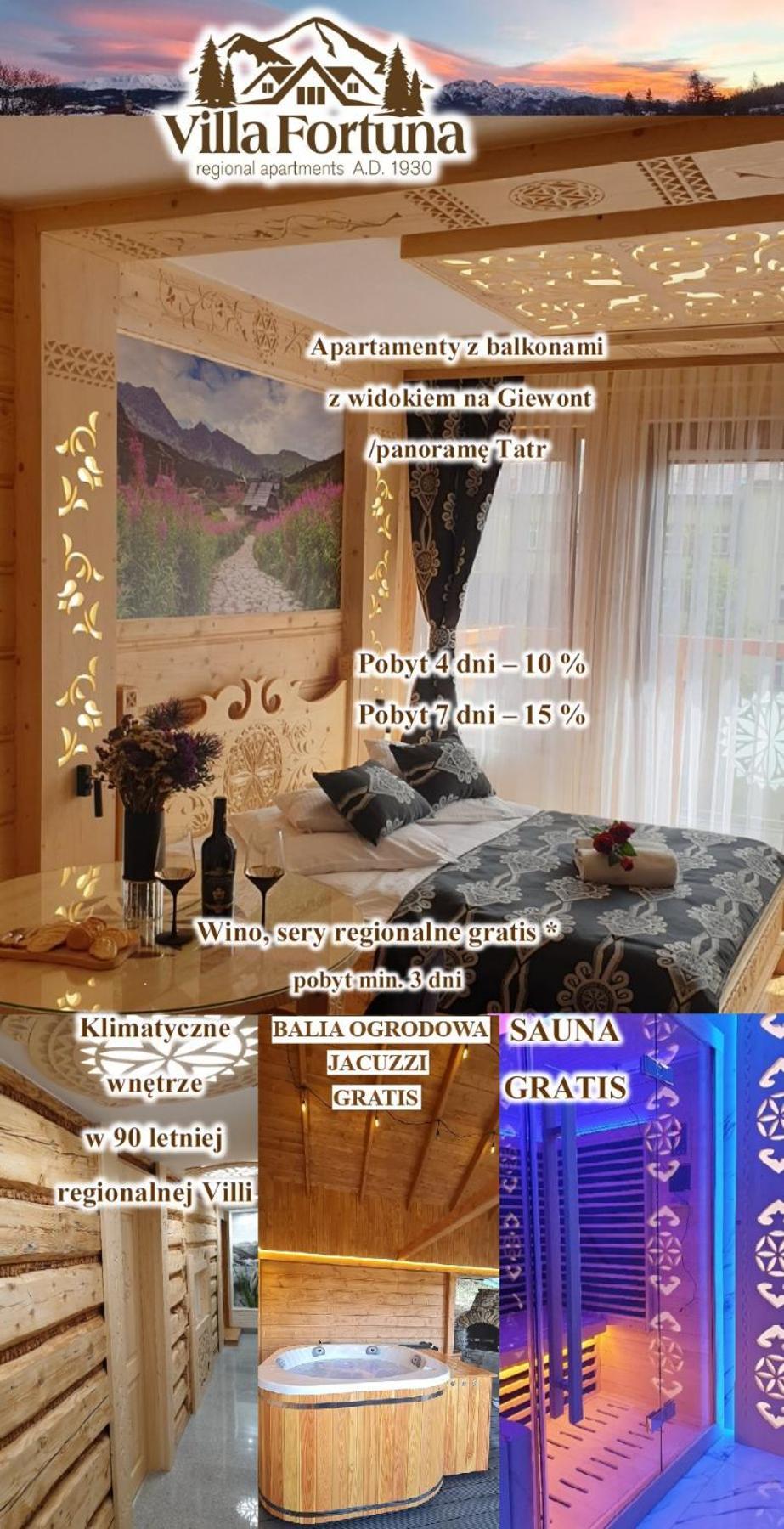 Fortuna - Regionalne & - Sauna, Grill, Jacuzzi Z Widokiem Na Tatry * Zakopane